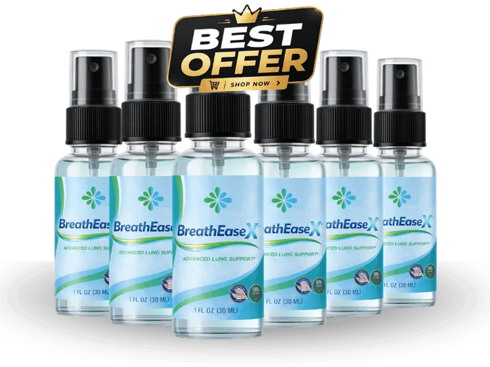 Six bottles of BreathEaseX advanced lung support spray, 90-day supply, best value bundle